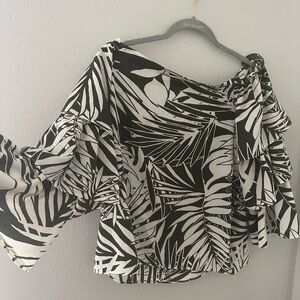 Off the shoulder tropical blouse